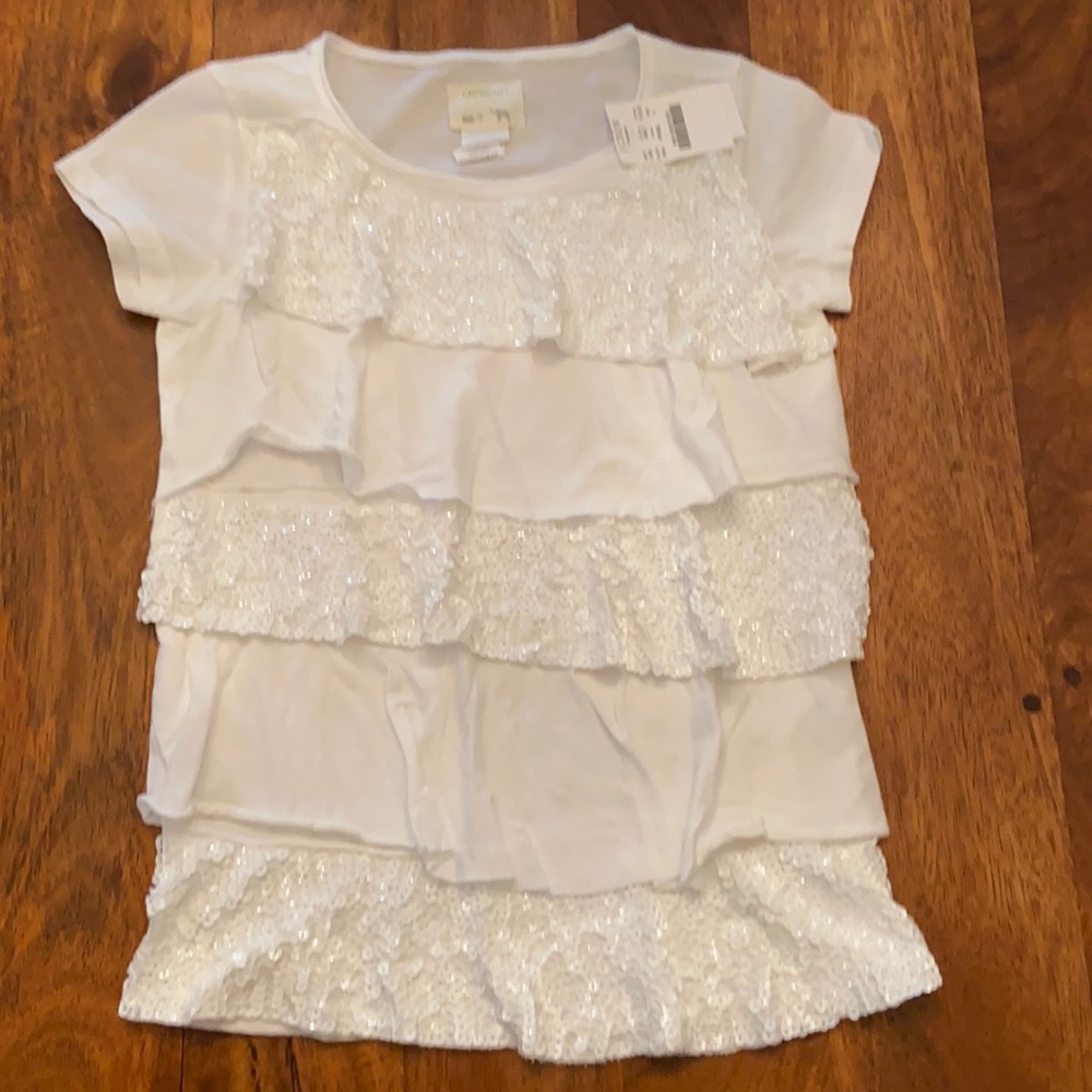 Crewcuts sequin ruffle t shirt